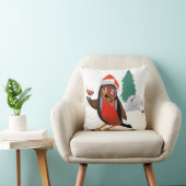 Throw pillow with Christmas Cheers Robin design クッション (椅子)