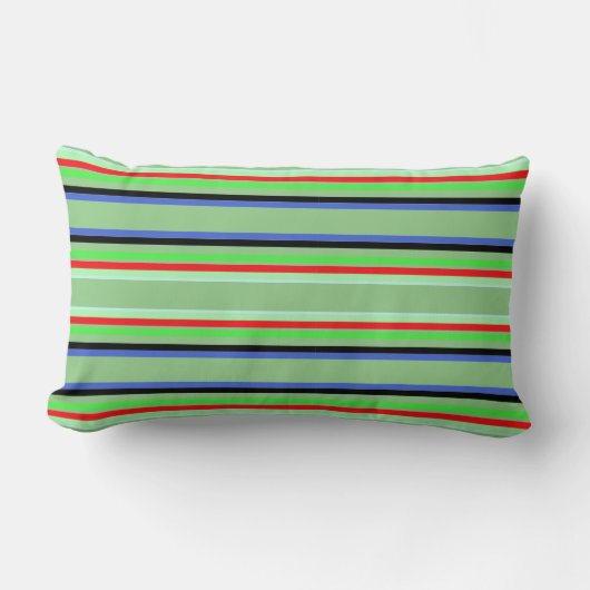 Throw Pillow with Christmas stripes ランバークッション (正面)