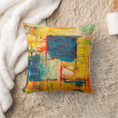 Throw pillow with colorful abstract design クッション (ブランケット)