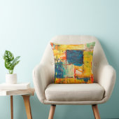 Throw pillow with colorful abstract design クッション (椅子)