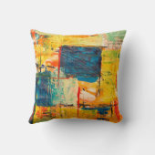 Throw pillow with colorful abstract design クッション (裏面)