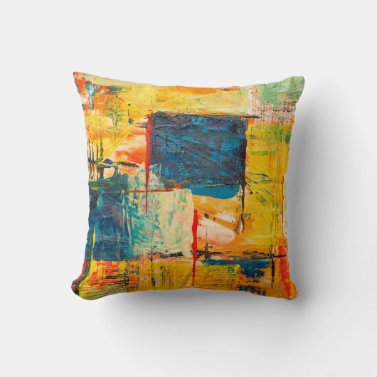 Throw pillow with colorful abstract design クッション (正面)