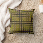 Throw pillow with gold leaves pattern クッション (ブランケット)
