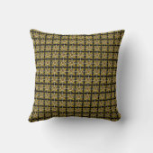 Throw pillow with gold leaves pattern クッション (裏面)