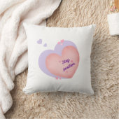 Throw pillow with heart design - Stay positive クッション (ブランケット)