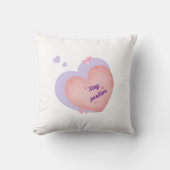 Throw pillow with heart design - Stay positive クッション (正面)
