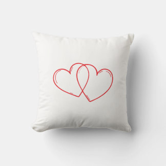 Throw Pillow with Hearts クッション