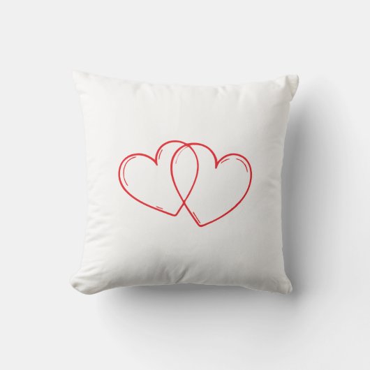 Throw Pillow with Hearts クッション (正面)