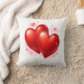 Throw Pillow with hearts, decorative element  クッション (ブランケット)