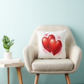 Throw Pillow with hearts, decorative element  クッション (椅子)
