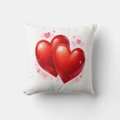 Throw Pillow with hearts, decorative element クッション (正面)