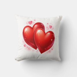 Throw Pillow with hearts, decorative element  クッション