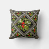 Throw Pillow with Holiday Holly クッション (裏面)