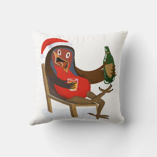Throw pillow with Laid Back Robin design クッション (裏面)