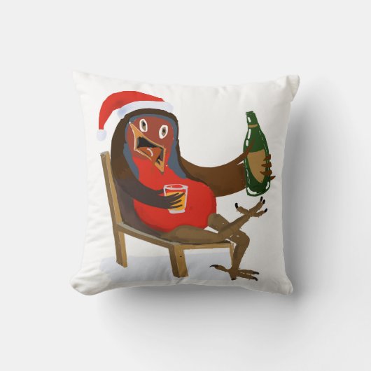 Throw pillow with Laid Back Robin design クッション (正面)