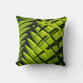 Throw pillow with palm leaf design クッション
