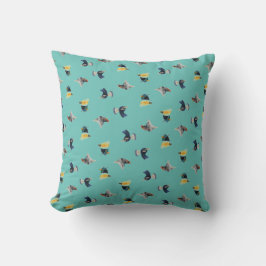 Throw pillow with tropical bird head design クッション