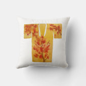 Throw pillow with yellow and red nagajuba design クッション (裏面)