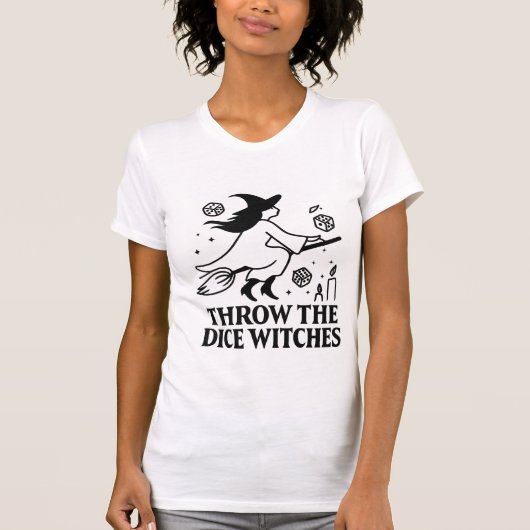 Throw The Dice Witches Halloween Spooky Gamer Tシャツ (正面)