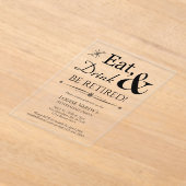 Throwback Eat Drink & Retire Retirement Party アクリル招待状 (レイダウン)