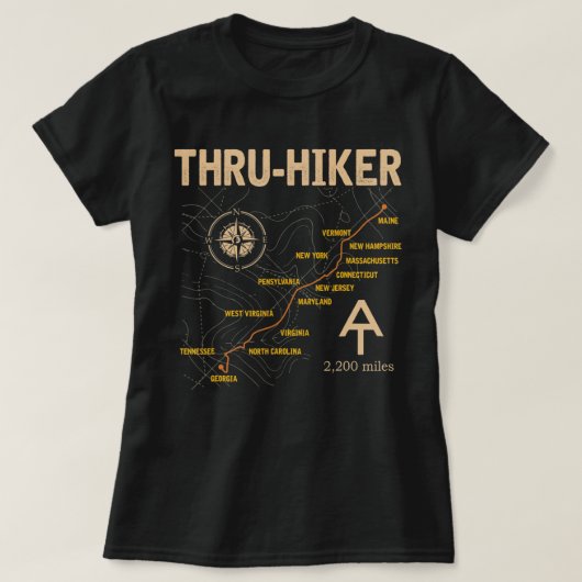 Thruh Hiker Appalachian Trail Hiking  Tシャツ (デザイン正面)