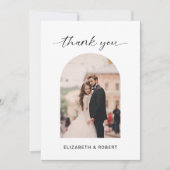 Ths 結婚Thank you Photo モダン Arch QR Code サンキューカード (正面)