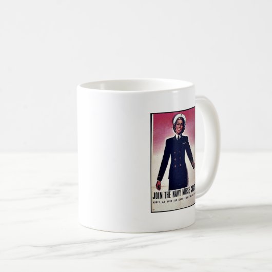 Tht海軍看護師部に加わって下さい コーヒーマグカップ (正面右)