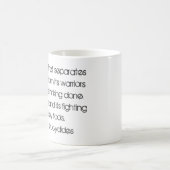 Thucydides著学者および戦士の引用文 コーヒーマグカップ (中央)