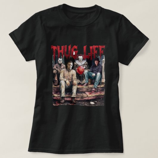 Thugライフハロウィーン悪魔女 Tシャツ (デザイン正面)