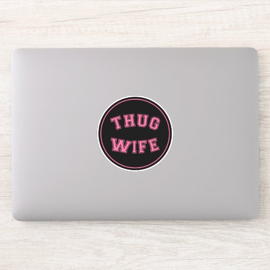 Thug妻、妻おもしろいデザイン シール (コンピューター)