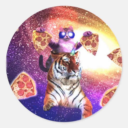 Thug宇宙キャットオンタイガーユニコーン ラウンドシール (正面)