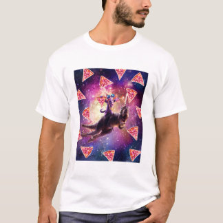 Thug宇宙キャットオンダノユニコーン – ピザ tシャツ