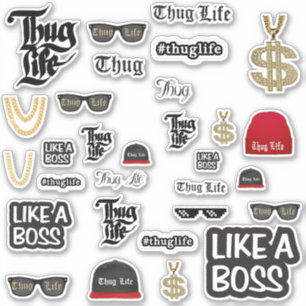 Thug Lifeステッカー 著作権フリー シール