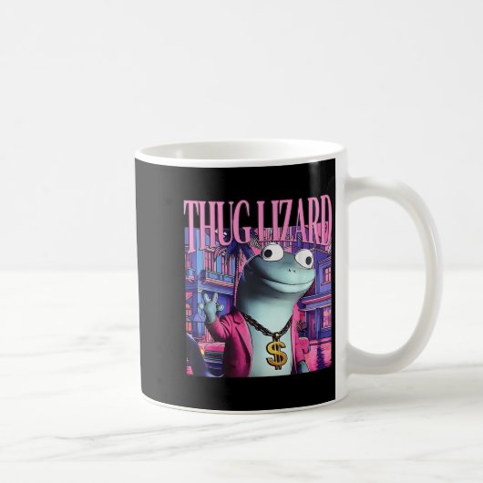 Thug Lizard おもしろい Weirdcore Animal Lizard L コーヒーマグカップ (右)