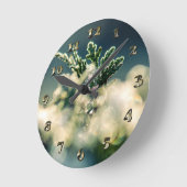 Thuja冬の氷結晶 ラウンド壁時計 (傾斜)