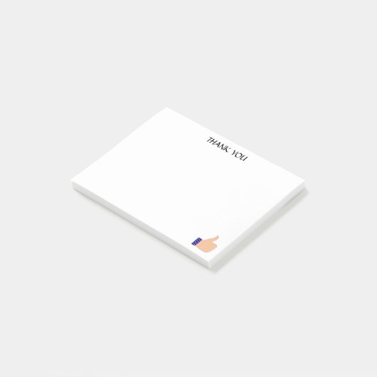 Thumb Up白い背景に感謝 ポストイット (アングル)