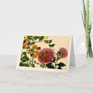 Thumbergia & Aster, Botanical Art Card サンキューカード