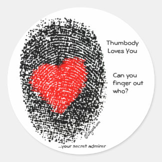 Thumbody Loves Youハート指紋シール ラウンドシール