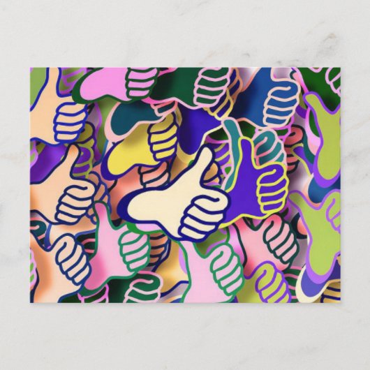 Thumbsカラフル Upはがき ポストカード (正面)