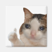 Thumbs Up Ok Cat Meme Magnet マグネット (正面)
