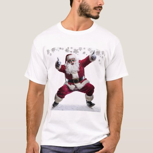 Thumbs-Up Santa – Festive Swagger in Shades Tシャツ (正面)