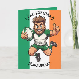 Thumbs Up to the Try Line Irish Rugby Joy カード