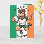Thumbs Up to the Try Line Irish Rugby Joy カード (黄色い花)