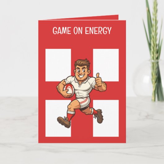 Thumbs-Up Try Run Cheerful Rugby Hero カード (正面)