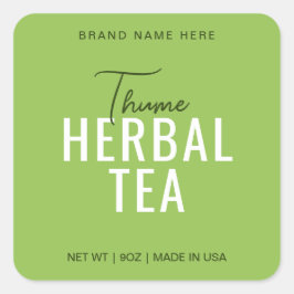 Thume Tea Product Labelシール包装 スクエアシール