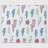 Thunderシームレス背景ヴィンテージイラストレーション ラッピングペーパー (フラット)