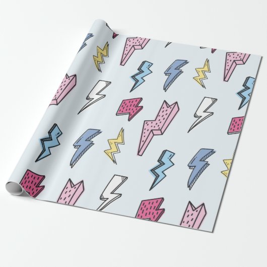 Thunderシームレス背景ヴィンテージイラストレーション ラッピングペーパー (アンロールド)
