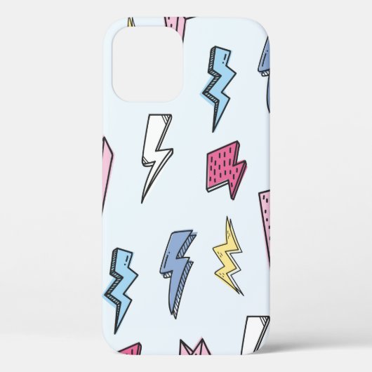 Thunderシームレス背景ヴィンテージイラストレーション Case-Mate iPhoneケース (裏面)
