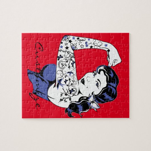 Thunder_Coveの上の入れ墨の女の子の腕 ジグソーパズル (横)