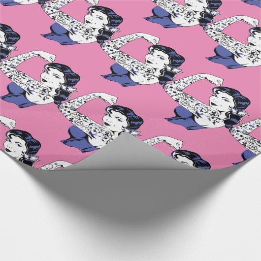 Thunder_Coveの上の入れ墨の女の子の腕 ラッピングペーパー (角)